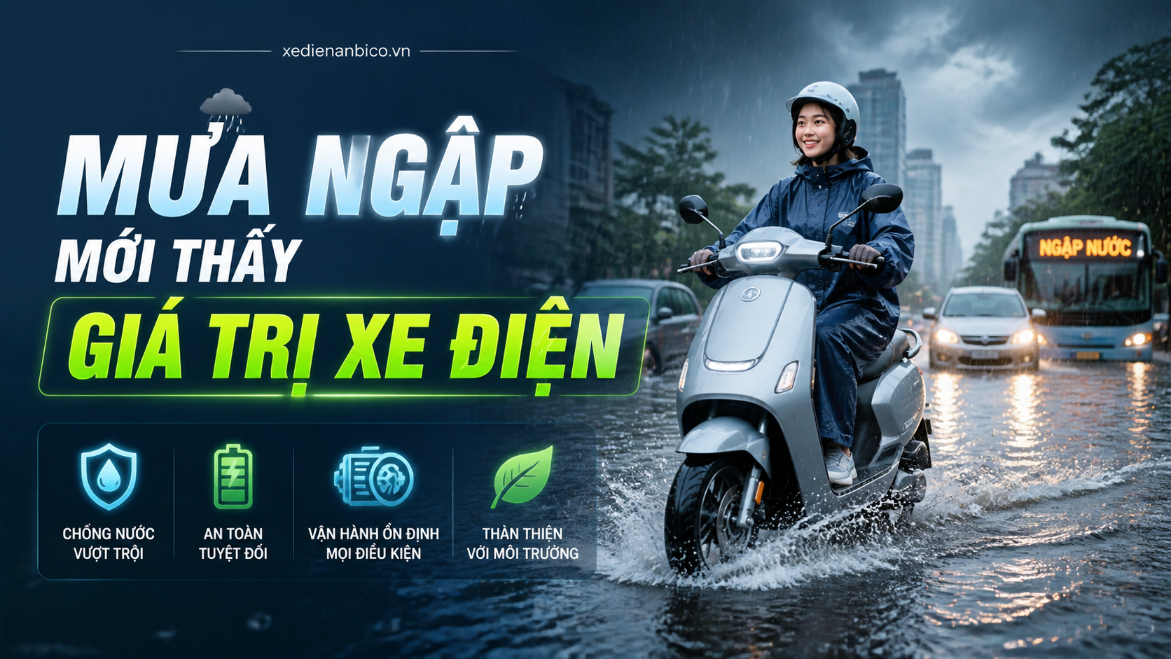 Mưa ngập mới thấy giá trị xe điện