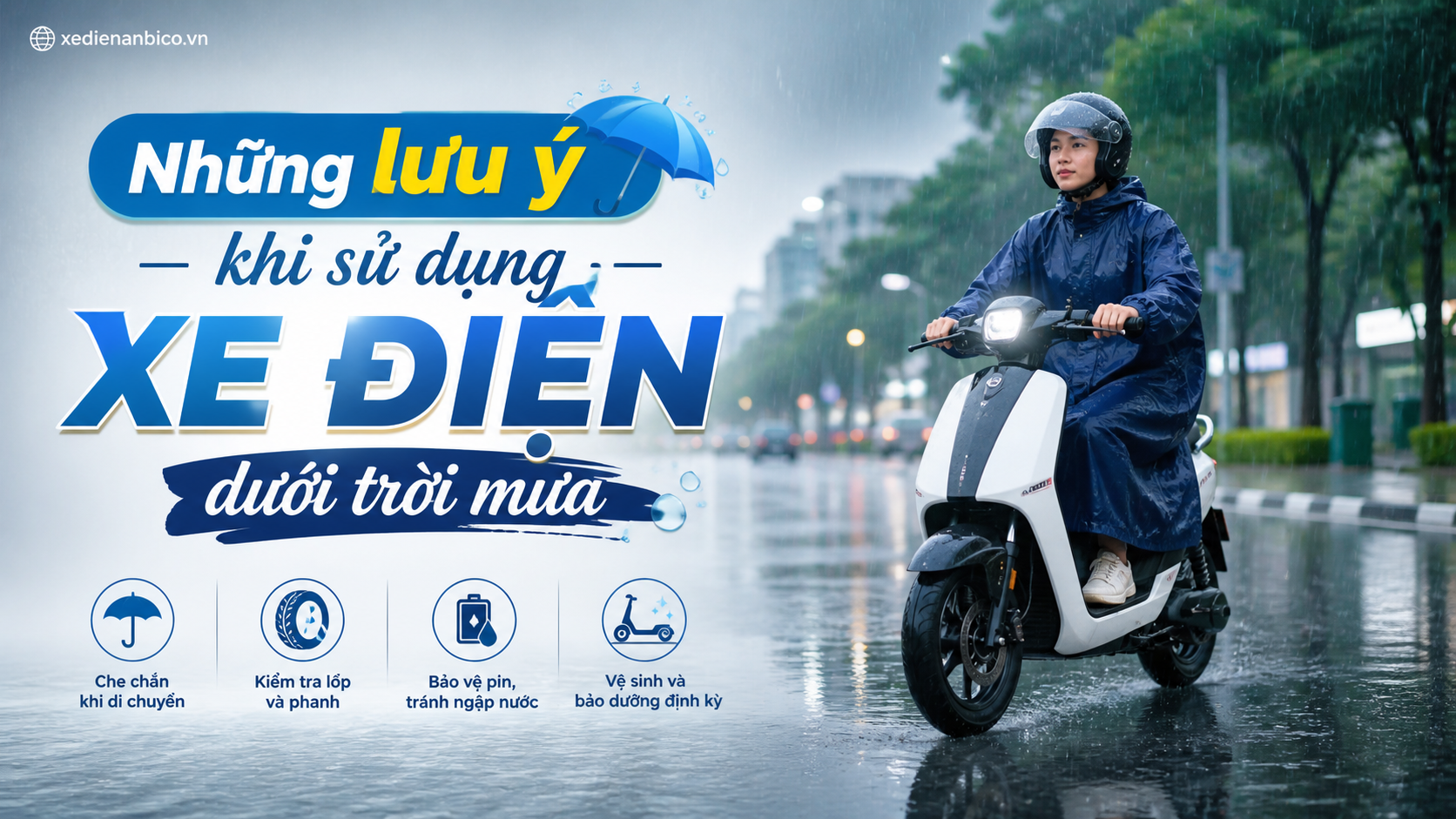 Những lưu ý khi sử dụng Xe điện dưới trời mưa Những lưu ý khi sử dụng Xe điện dưới trời mưa