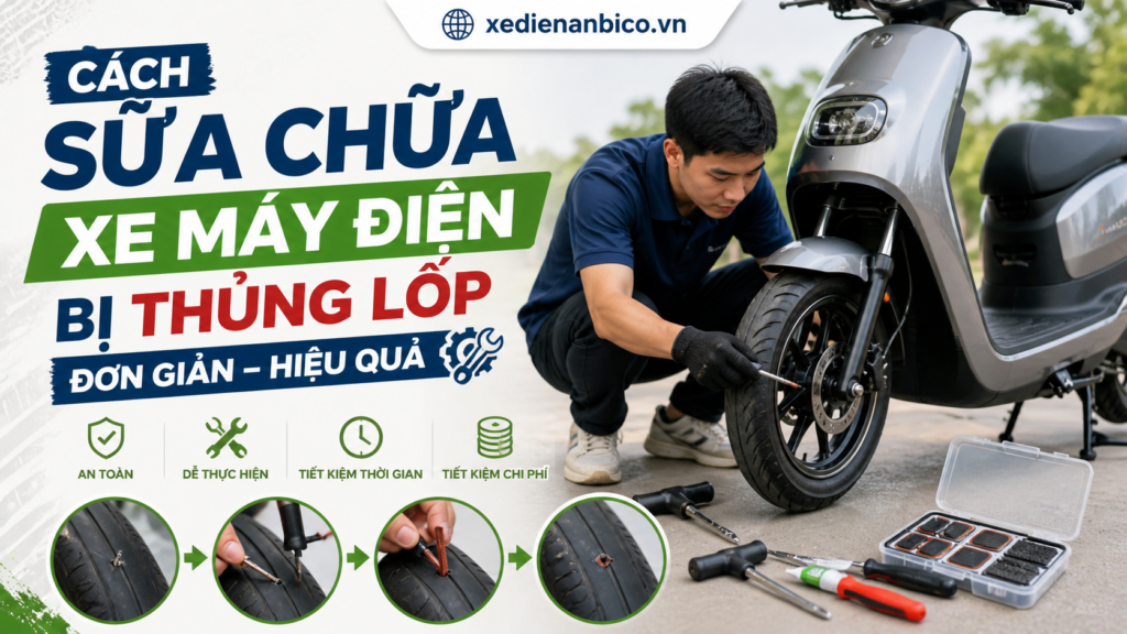 Cách sửa chữa xe máy điện bị thủng lốp đơn giản hiệu quả