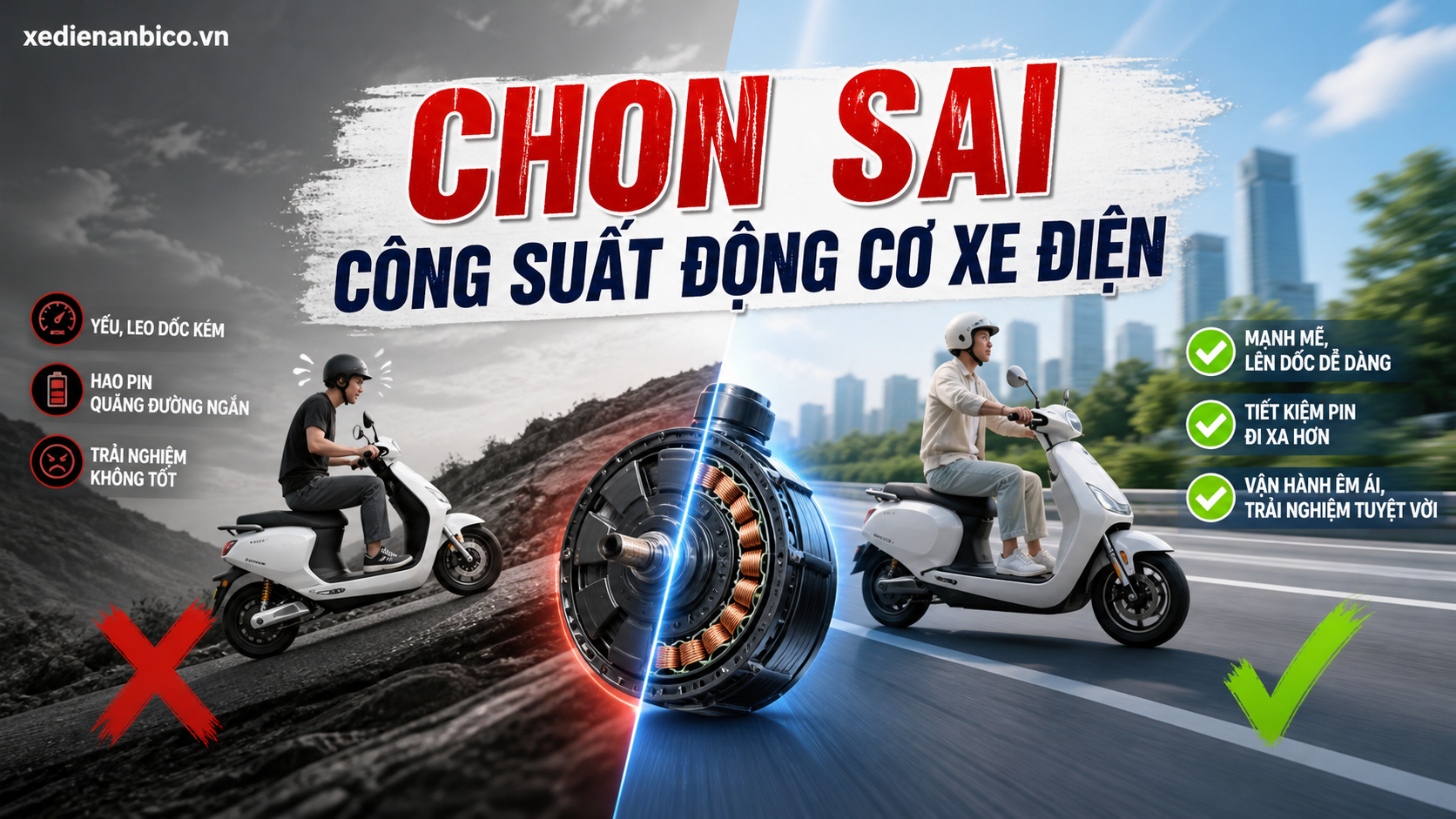 Chọn sai công suất động cơ xe điện