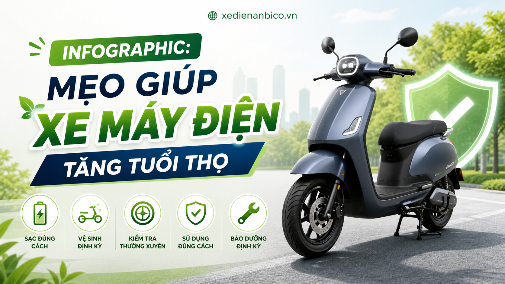 Infographic: Mẹo giúp xe máy điện tăng tuổi thọ