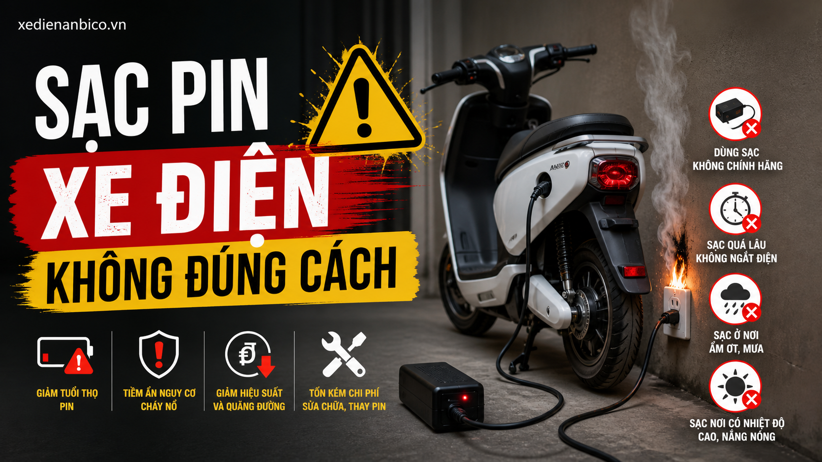 Sạc pin xe điện không đúng cách